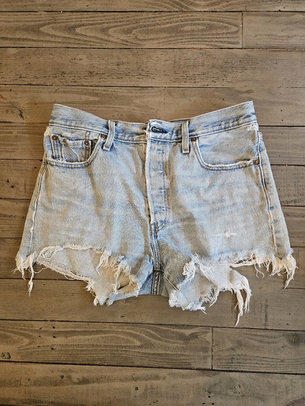 Distressed Levi's Cutoffs